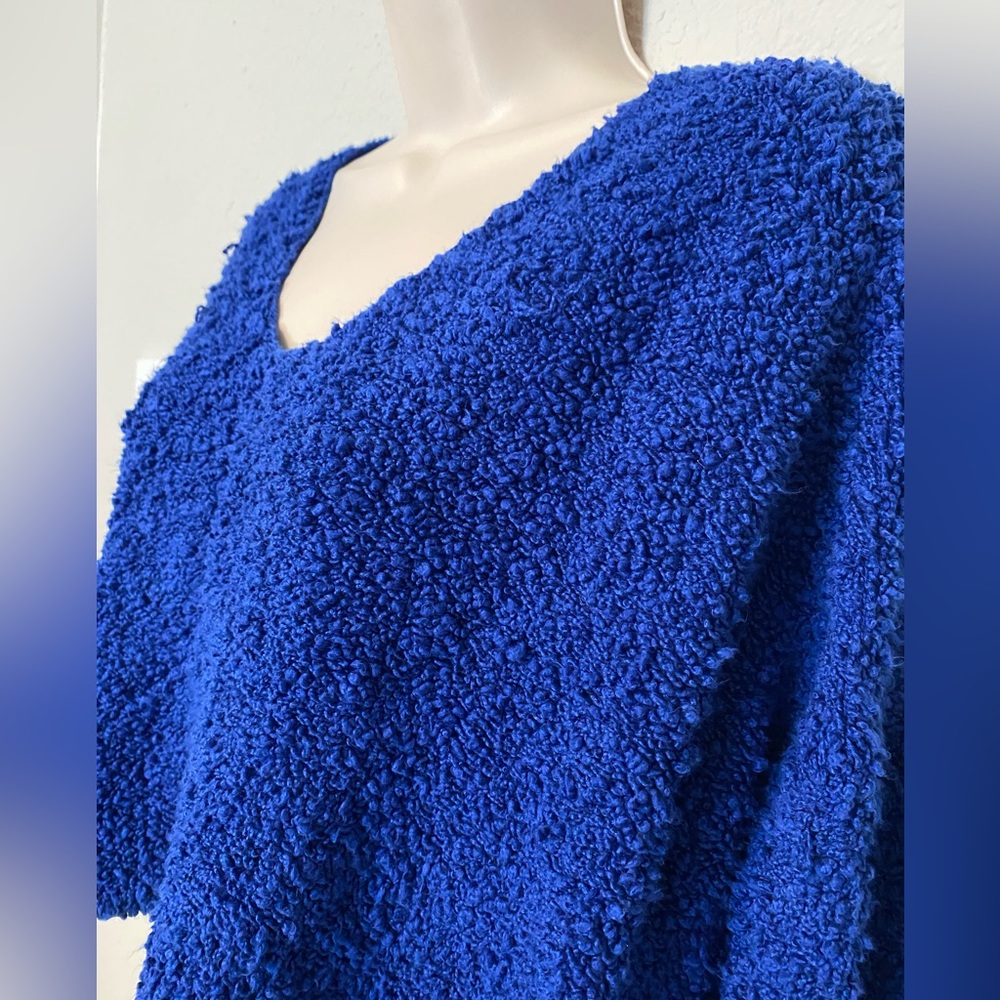 free people blue jumper crop popcorn sweater - Picture 8 of 9